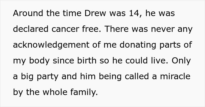 Text excerpt showing a woman’s story of donating body parts to save her brother, highlighting sacrifice and bravery. Text excerpt showing a woman’s story of donating body parts to save her brother, highlighting sacrifice and bravery.