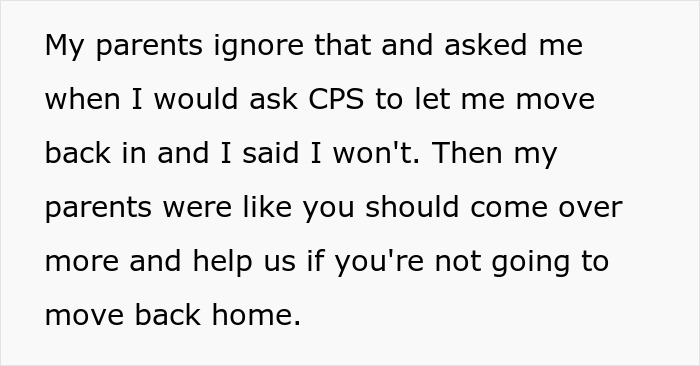 Exhausted teen quote about parents and CPS refusing to move back home, black text on white background Exhausted teen quote about parents and CPS refusing to move back home, black text on white background