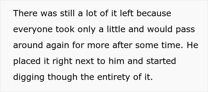Man uncontrollably devours turkey while girlfriend blushes with embarrassment in front of family.