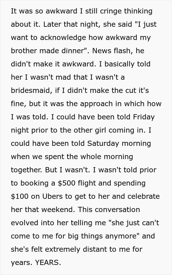 Text excerpt describing a painful friendship wake-up call during a wedding dress shopping trip. Text excerpt describing a painful friendship wake-up call during a wedding dress shopping trip.