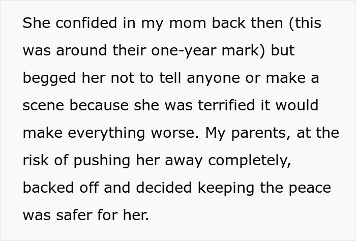 Text excerpt about a woman&rsquo;s experience clapping back at her BIL tearing down her brother during Thanksgiving dinner.