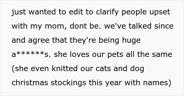 Text discussing a family dispute where a sister demands the cat be rehomed or renamed due to sharing a name with her son. Text discussing a family dispute where a sister demands the cat be rehomed or renamed due to sharing a name with her son.