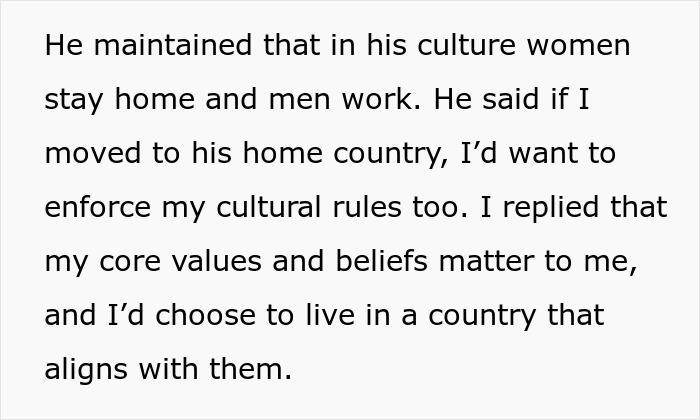Text excerpt discussing coworker’s cultural views on women staying home and conflicting feelings about reporting him. Text excerpt discussing coworker’s cultural views on women staying home and conflicting feelings about reporting him.