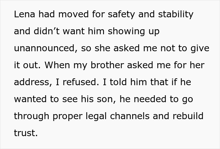 Alt text: Sister telling custody court judge the truth about brother who abandoned his child, causing family drama and legal issues.