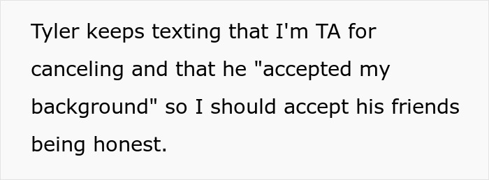 Text message about boyfriend and girlfriend canceling a fully paid Hawaii trip and spending issues to prove herself.