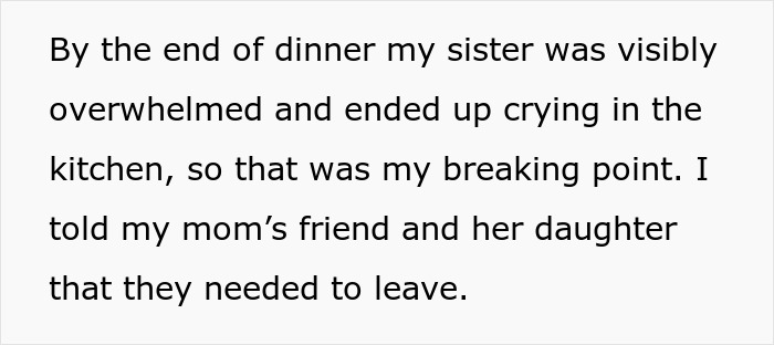 Alt text: Mom friend and daughter at Christmas dinner causing emotional stress during family gathering