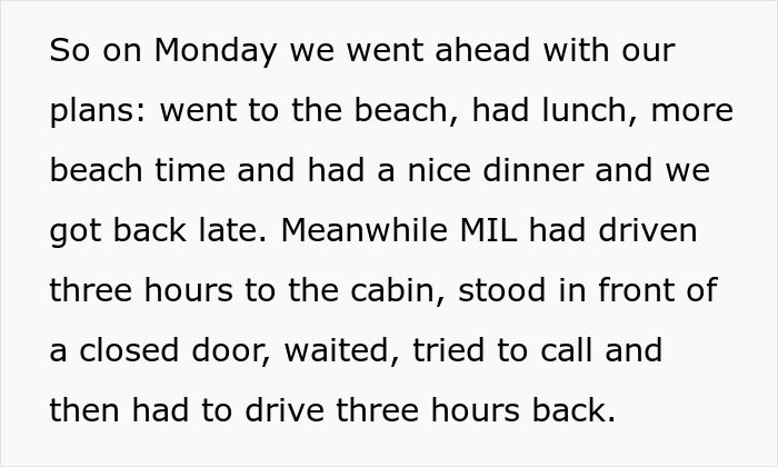 Text describing women ruining MIL’s surprise by pretending they didn’t know she was coming, causing a failed visit. Text describing women ruining MIL’s surprise by pretending they didn’t know she was coming, causing a failed visit.