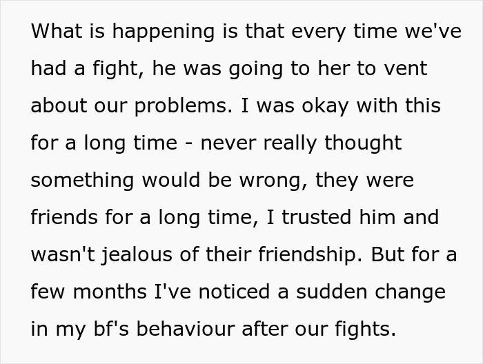 Text excerpt about a woman dumping her boyfriend for cheating with astrology-obsessed friend, discussing Cancer traits.