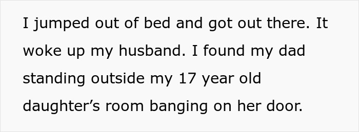 Grandpa waking up granddaughter by knocking on her bedroom door early in the morning to make food for her.