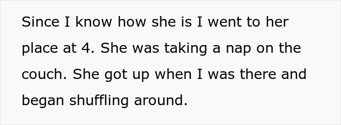 Text excerpt describing a lady’s unpunctual friend casually painting her nails before the event. Text excerpt describing a lady’s unpunctual friend casually painting her nails before the event.
