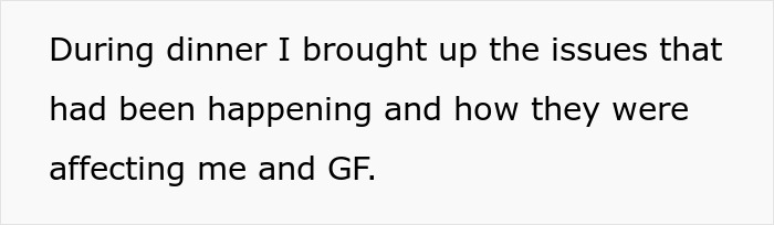 Text on screen discussing issues affecting the speaker and their girlfriend during dinner, highlighting entitled behavior dynamics. Text on screen discussing issues affecting the speaker and their girlfriend during dinner, highlighting entitled behavior dynamics.