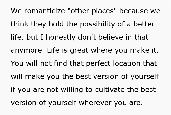 Person moves to an African country seeking a simpler lifestyle but faces disillusionment with the reality of life there.