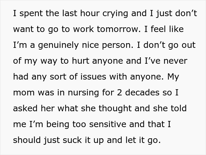 Text post expressing regret and anxiety about work after putting coworker on blast on social media. Text post expressing regret and anxiety about work after putting coworker on blast on social media.