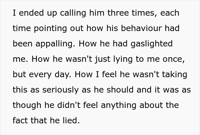 Text expressing frustration over boyfriend&rsquo;s daily lies and gaslighting, revealing a relationship built on deception.