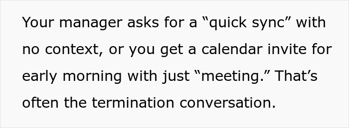 Manager requesting vague quick sync or early meeting invite indicates subtle red flags your job may not be safe at all. Manager requesting vague quick sync or early meeting invite indicates subtle red flags your job may not be safe at all.