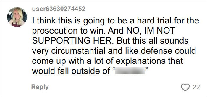 Comment discussing the difficult trial and circumstantial evidence in the case of the beauty queen accused in toddler&rsquo;s passing.