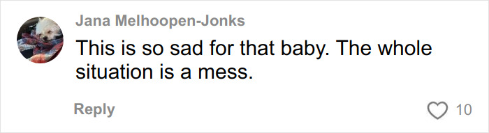 User comment expressing sadness about a toddler&rsquo;s passing in a distressing situation involving a beauty queen accused.