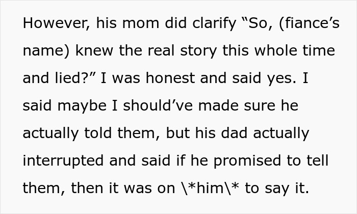 Woman rethinks engagement after fianc&eacute;&rsquo;s lie about her family causes tension at holiday dinner with relatives.