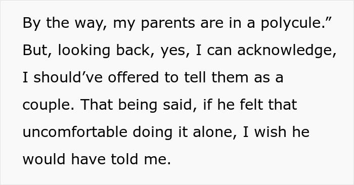 Text excerpt from a woman rethinking her engagement after fianc&eacute; lies about her family during holiday dinner.