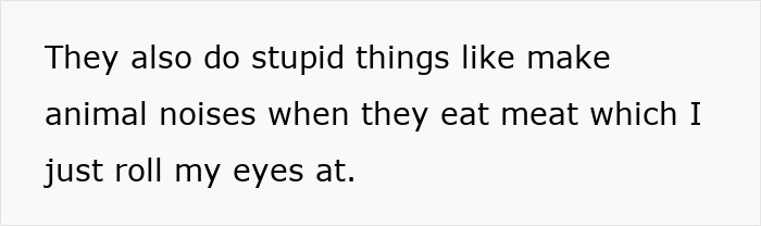 Text post about vegan teen&rsquo;s diet choices getting judged by family with toxic relative and brother involved.