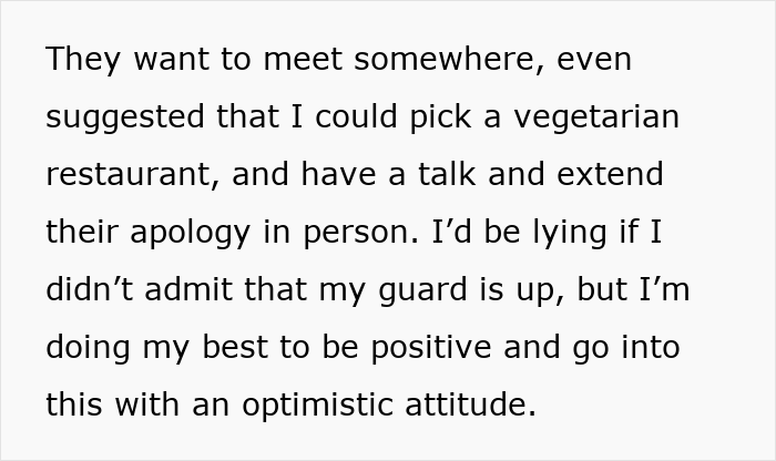 Family reacting with shock around a Christmas dinner table after discovering no ham was prepared by the vegetarian host.