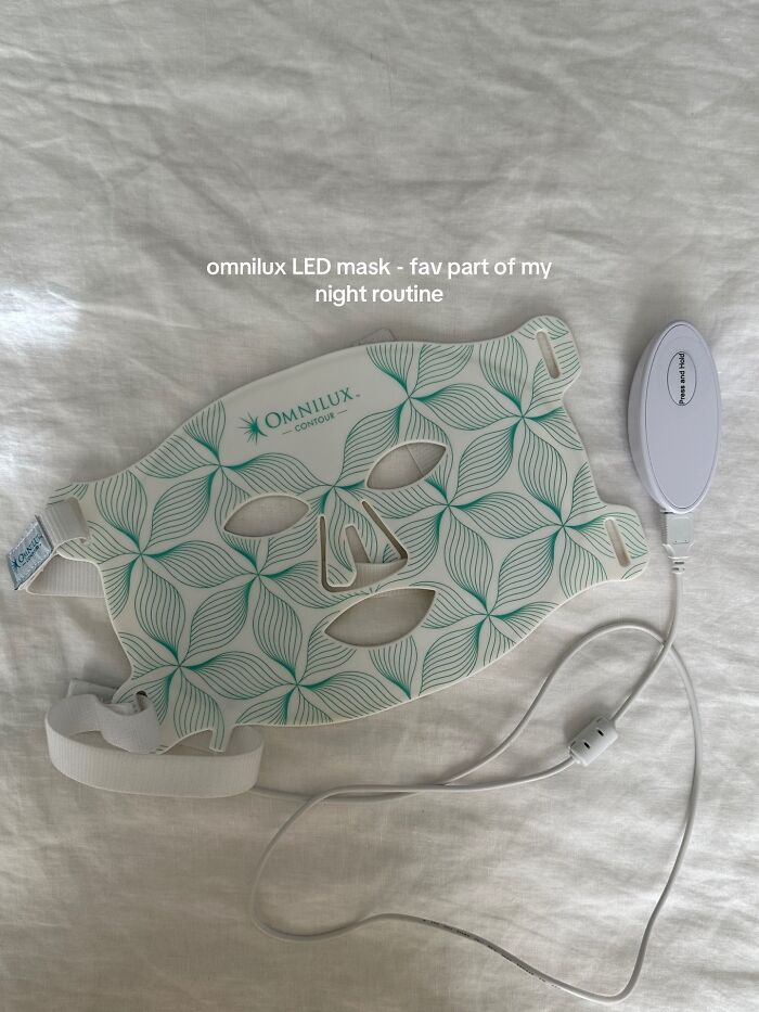 Omnilux LED mask on white background, a highly recommended Christmas gift and popular skincare device.