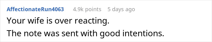 Screenshot of a forum comment discussing a mom furious over teacher&rsquo;s inappropriate note to her son while dad disagrees.