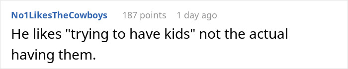 Screenshot of a comment where a woman blows up at her husband after exposing his lie about risking their future child’s health. Screenshot of a comment where a woman blows up at her husband after exposing his lie about risking their future child’s health.