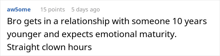 Comment about woman ending relationship due to boyfriend's strong passion for pastries overshadowing her.