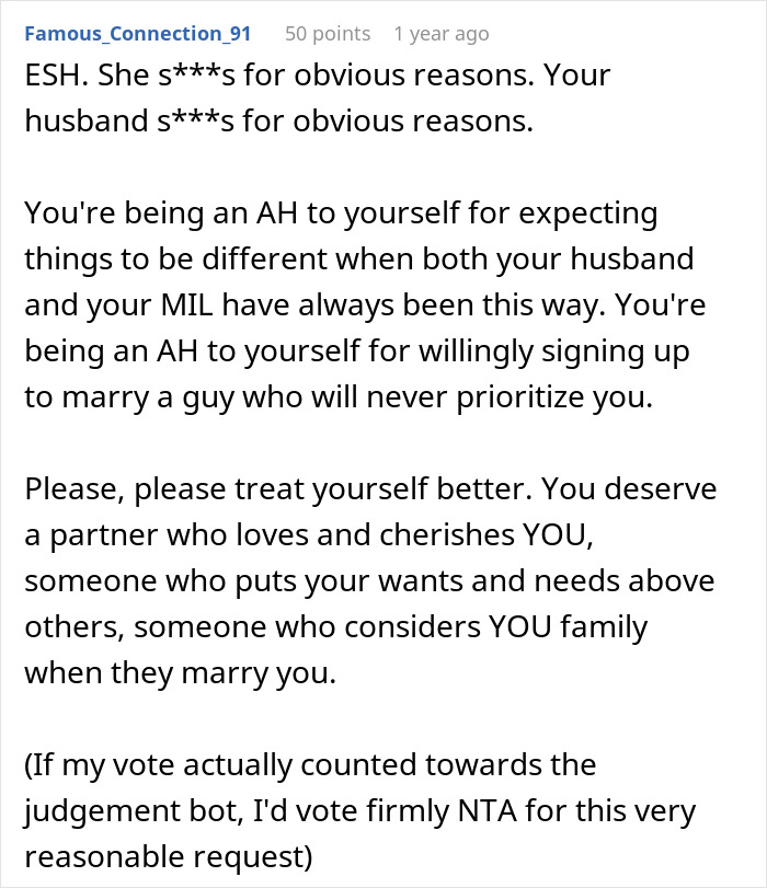 Text post discussing MIL deciding to wear a white dress for son's wedding, causing bride's photo objections.