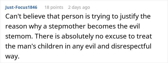 Comment discussing a stepmother&rsquo;s behavior toward a kid and the teen&rsquo;s view of her true colors.