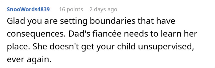 Step-grandma sneaks baby to Santa while watching him, leading to losing babysitting privileges and family tension.