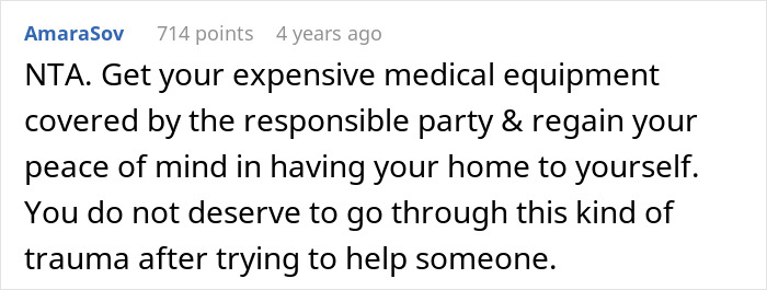 Screenshot of a Reddit comment discussing the consequences of a cruel prank and demanding responsibility from a cousin.