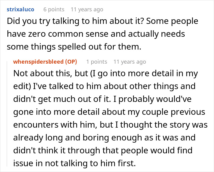 Reddit conversation about a rude guy blocking fire hydrant and driveway, neighbor calls the cops to intervene.