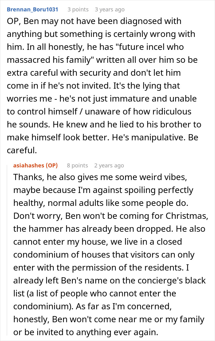 Reddit discussion about a picky eater demanding brother&rsquo;s in-laws change Christmas menu and facing backlash.