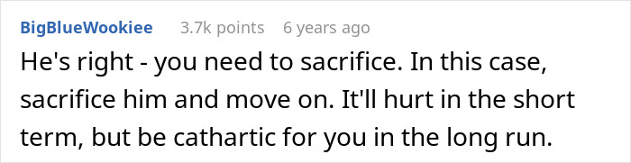 Screenshot of an online comment about a boyfriend demanding his girlfriend laser off all body hair and facing backlash.