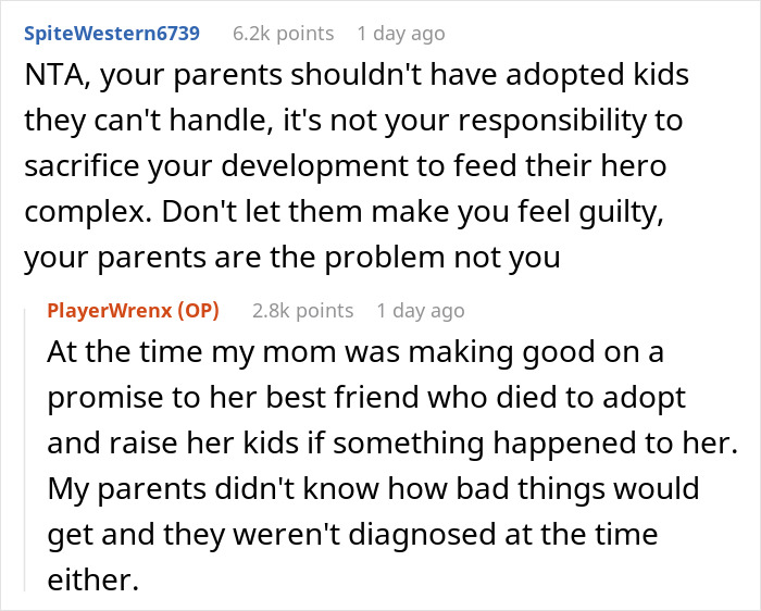 Reddit screenshot of comments about an exhausted teen, autistic siblings' screaming, parents furious and CPS involvement Reddit screenshot of comments about an exhausted teen, autistic siblings' screaming, parents furious and CPS involvement