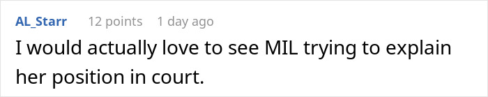 Screenshot of an online comment discussing MIL&rsquo;s plan to make the bride look ugly in a wedding illustration.