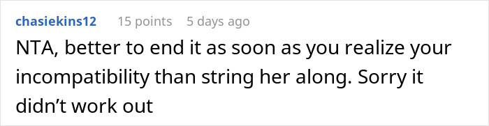 Comment expressing support for groom ending relationship due to debt and clashing values over $35k wedding demand. Comment expressing support for groom ending relationship due to debt and clashing values over $35k wedding demand.