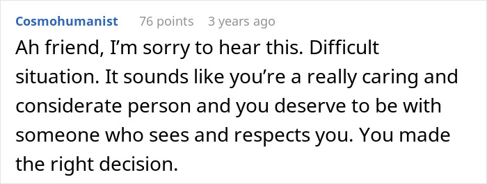 Comment expressing sympathy and support for someone dealing with a difficult relationship situation involving a shameless guy flirting.