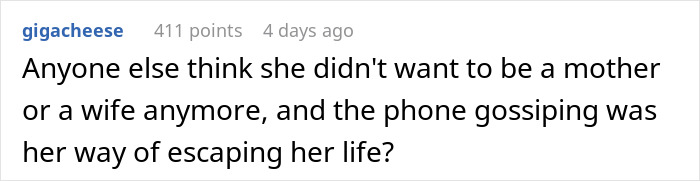 Comment highlighting a woman&rsquo;s phone dependence affecting family life and marriage dynamics in an online discussion.