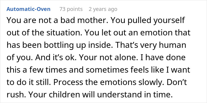 Comment expressing support for a mom feeling overwhelmed and needing to emotionally cope while raising kids on Christmas.
