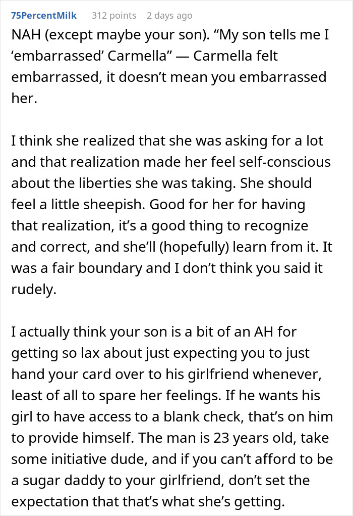 Mom accused of embarrassing son&rsquo;s girlfriend who offered to cook meals faces family boundary debate online.