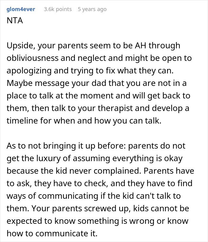 Text post on a forum discussing parents favoring their polyamorous partners over their child, causing trauma and neglect. Text post on a forum discussing parents favoring their polyamorous partners over their child, causing trauma and neglect.
