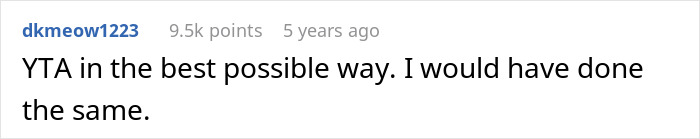 Comment saying YTA in the best possible way and agreeing with the action taken regarding family photo exclusion issues.