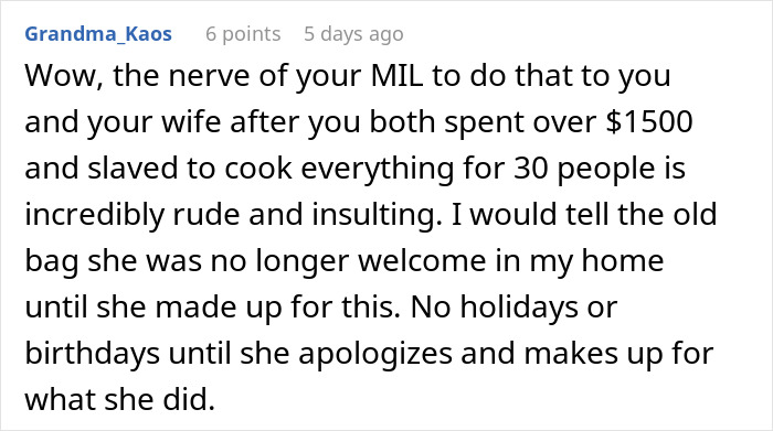 Comment about a couple hosting an expensive Thanksgiving dinner and the rude behavior involving the missing leftovers. Comment about a couple hosting an expensive Thanksgiving dinner and the rude behavior involving the missing leftovers.