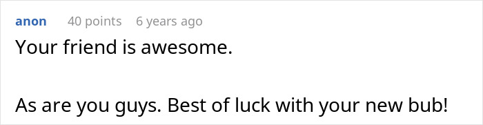 Text conversation showing a supportive message with words of encouragement and best wishes for a new baby.