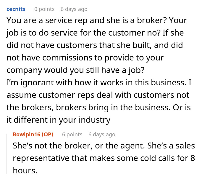Text conversation discussing a coworker refusing to fix her mistake and reaction when call is handed back to her. Text conversation discussing a coworker refusing to fix her mistake and reaction when call is handed back to her.