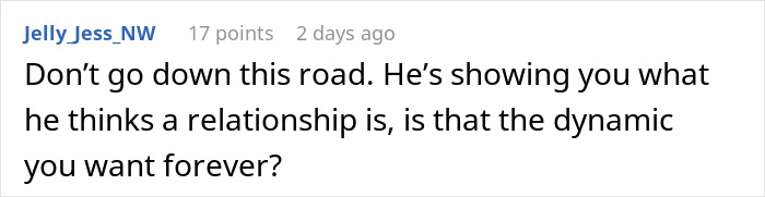 Comment discussing relationship dynamics after man tells girlfriend she must earn an engagement ring causing drama online. Comment discussing relationship dynamics after man tells girlfriend she must earn an engagement ring causing drama online.