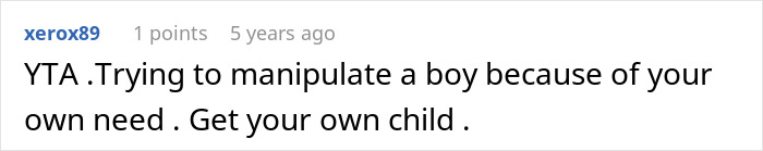 Comment criticizing a woman letting her nephew call her mom, sparking conflict with his biological mother online.